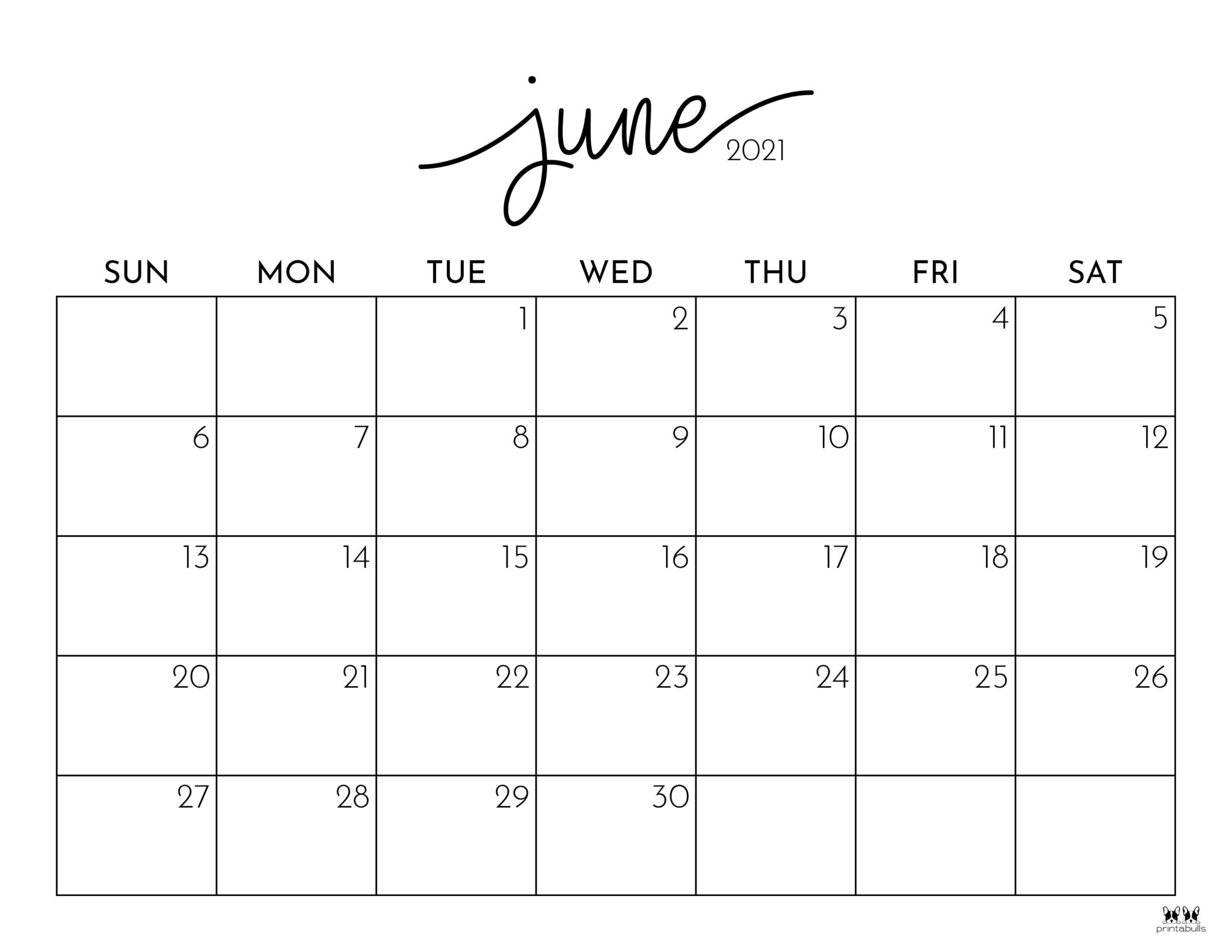 June 2021 Calendars 15 Free Printables Printabulls 8746