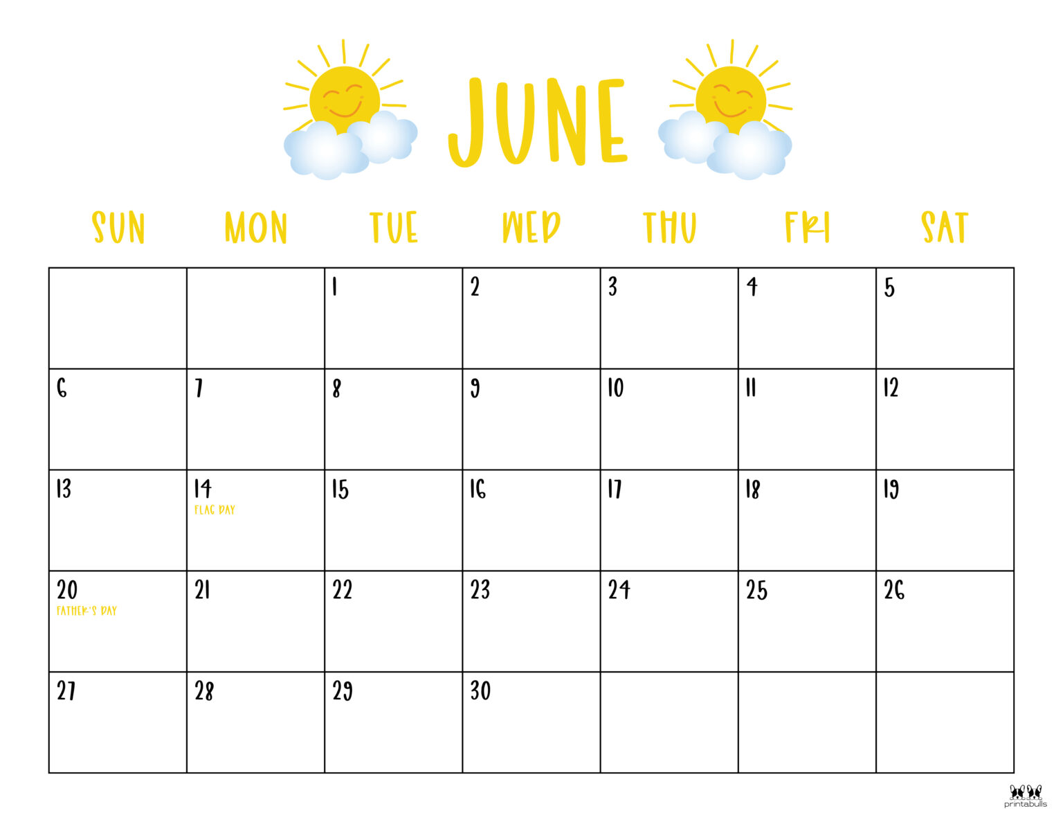 June 2021 Calendars - 15 Free Printables | Printabulls