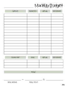 Monthly Budget Planners - 20 FREE Printables | Printabulls