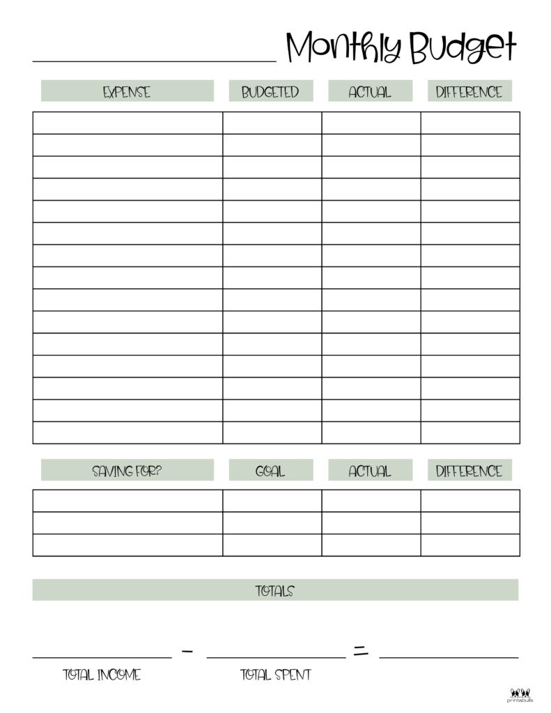free planner budget template