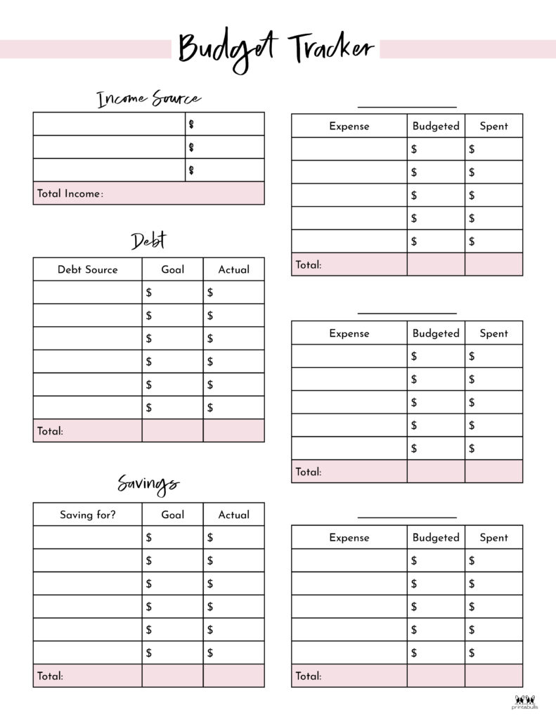 Monthly Budget Planners - 20 FREE Printables