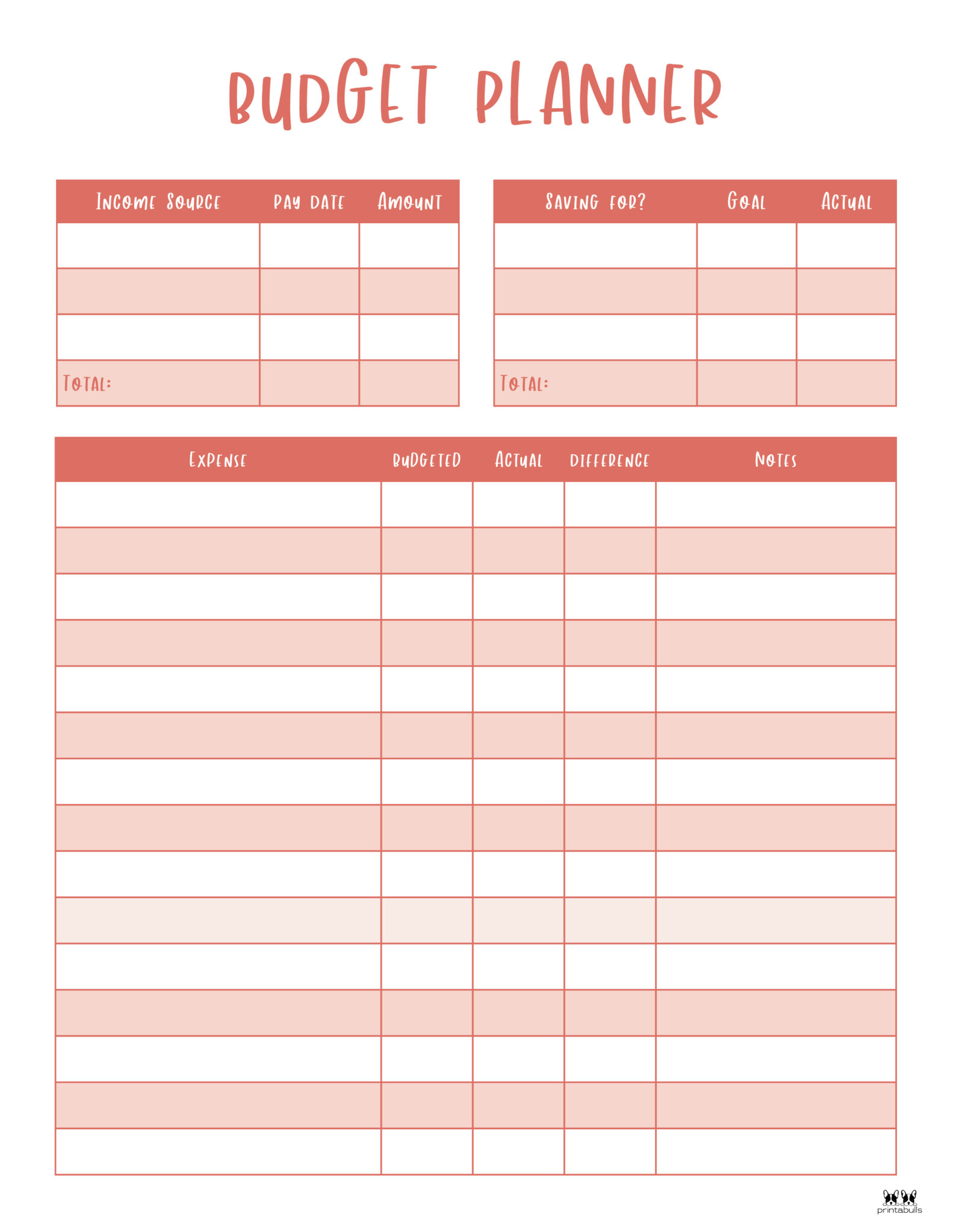 Monthly Budget Planners - 20 FREE Printables | Printabulls