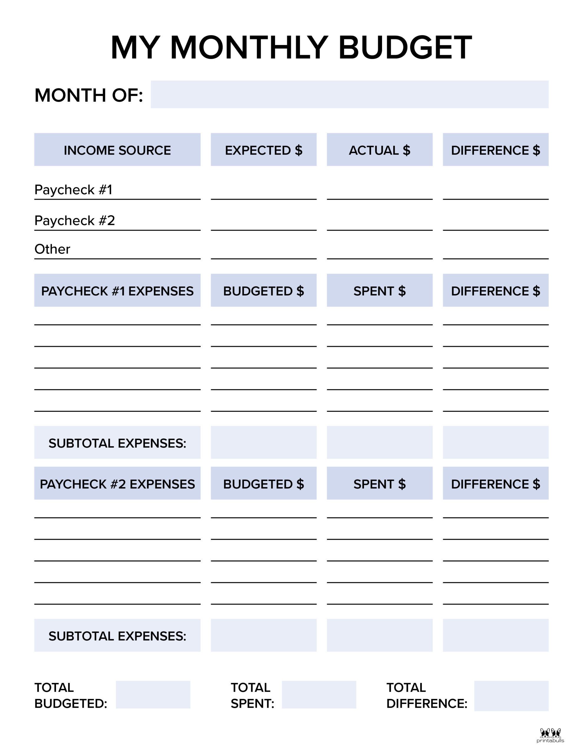 budget and calendar planner