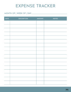 Expense Tracker Printables - 20 FREE Options | Printabulls