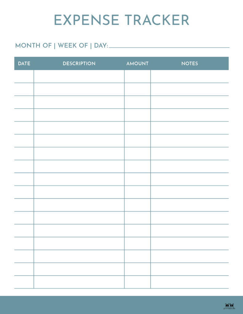 business expense tracker printable