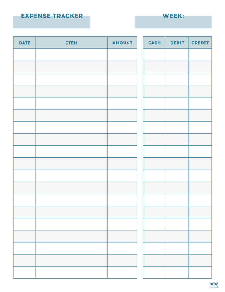 Expense Tracker Printables - 20 FREE Options | Printabulls