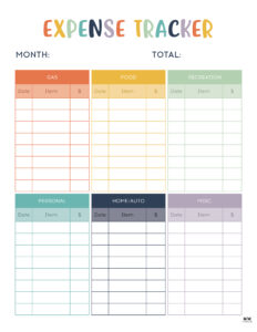 Expense Tracker Printables - 20 FREE Options | Printabulls