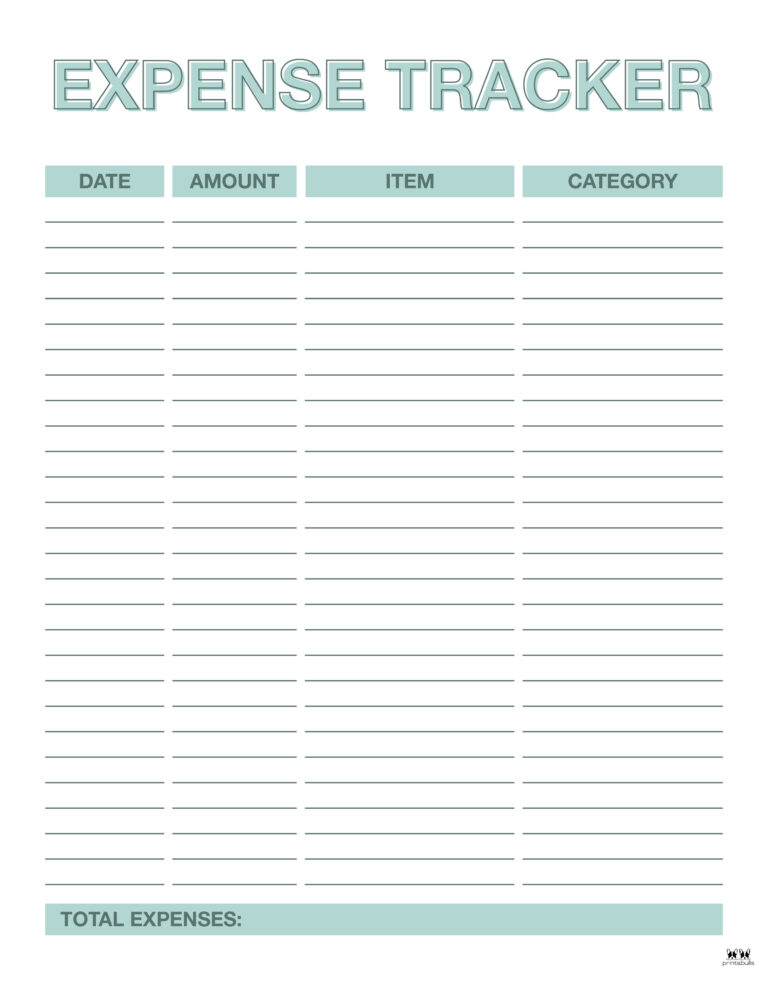 Expense Tracker Printables - 20 FREE Options | Printabulls