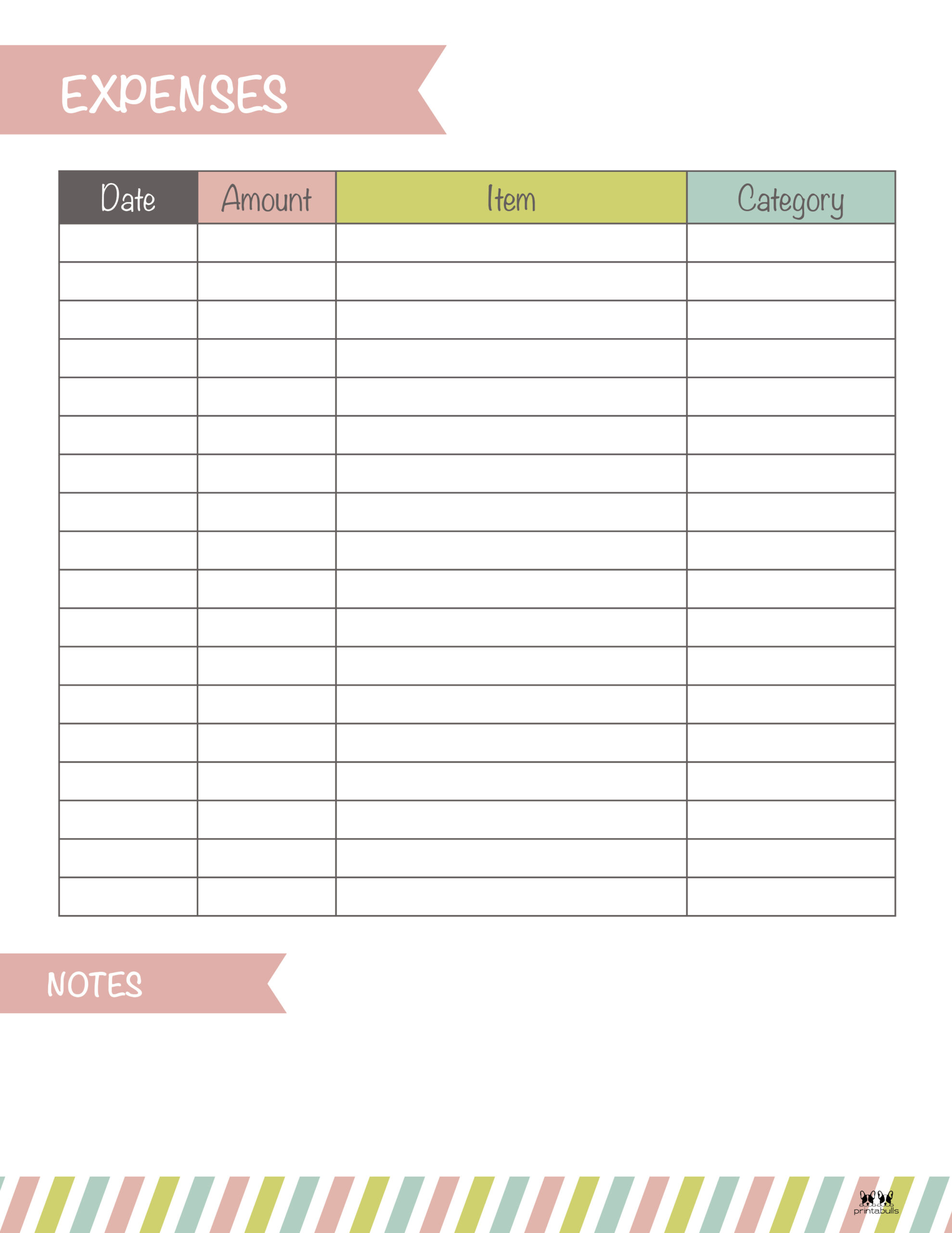 free printable expense tracker