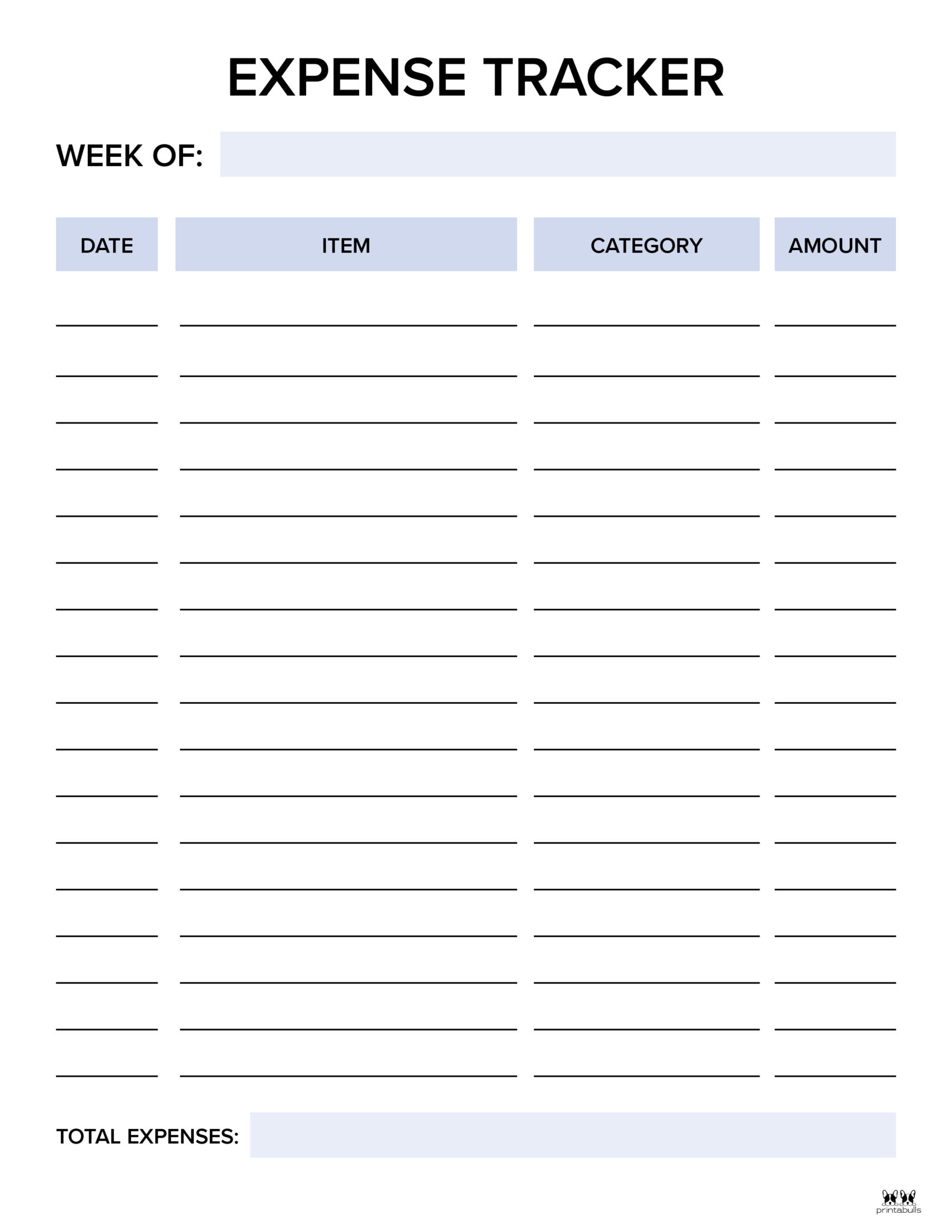 Free Printable Expense Tracker Enviroulsd