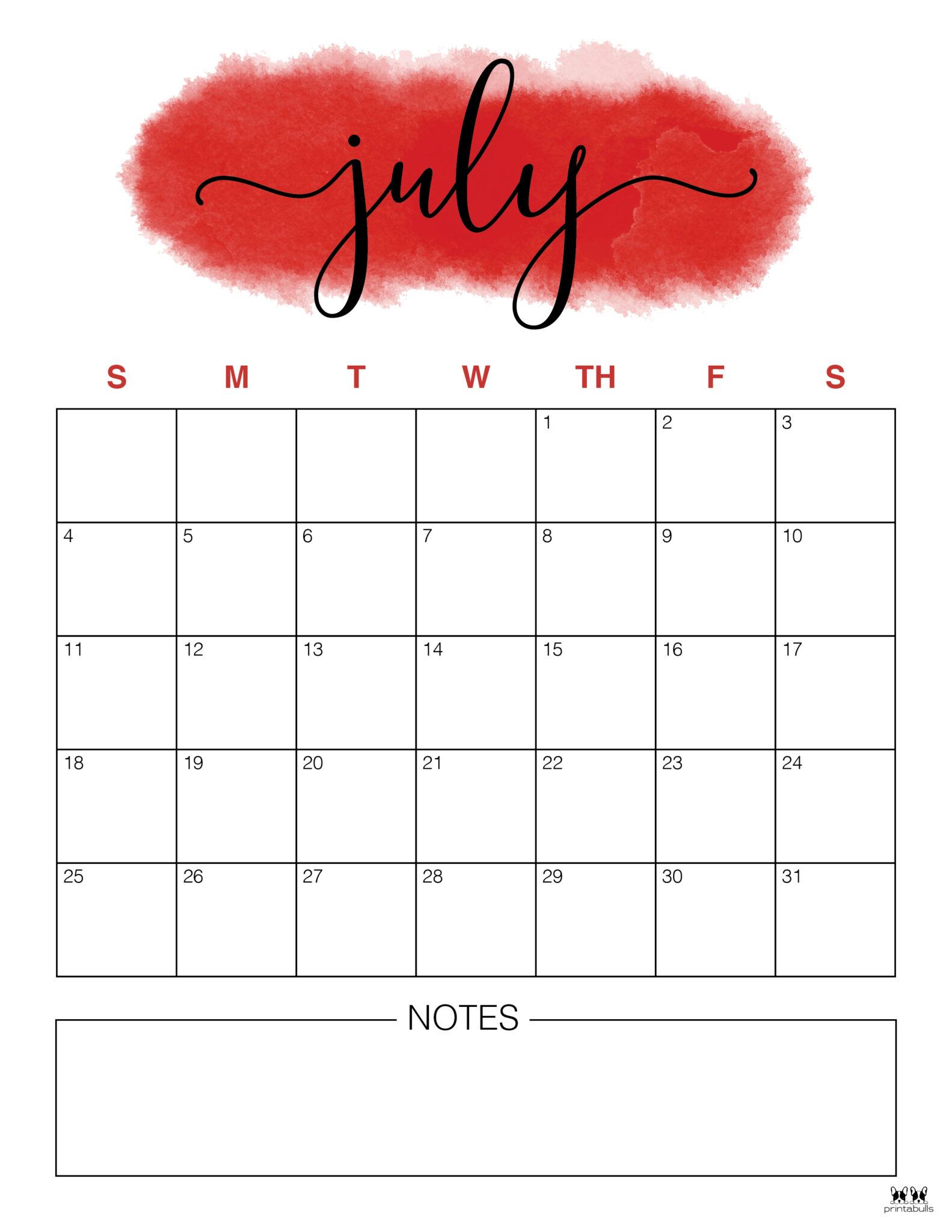 July 2021 Calendars 15 Free Printables Printabulls