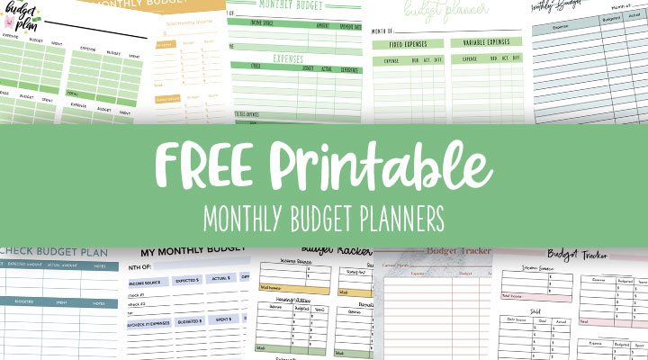 Monthly Budget Planners - 20 FREE Printables