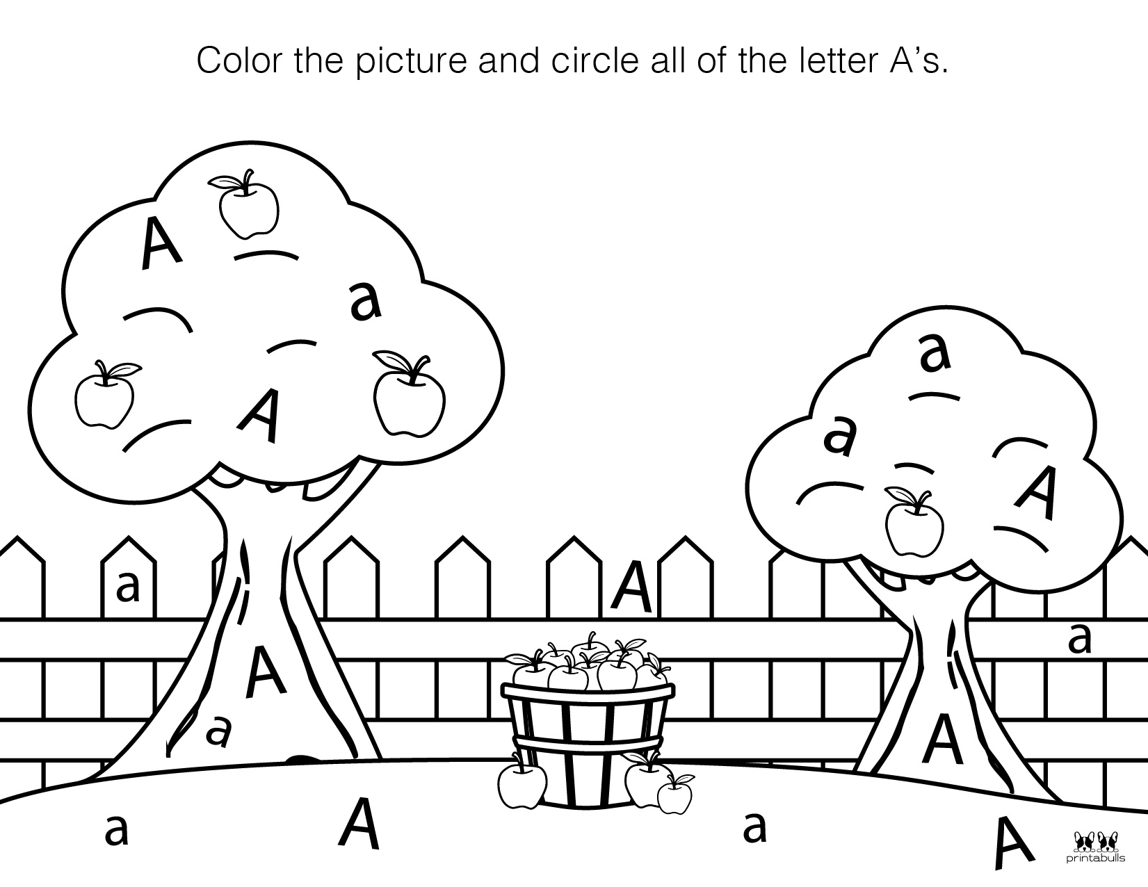 Printable Letter A Worksheets For Kindergarten Preschoolers One 