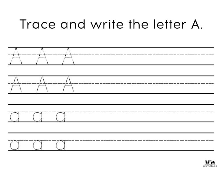 Letter A Worksheets - 50 FREE Printables | Printabulls