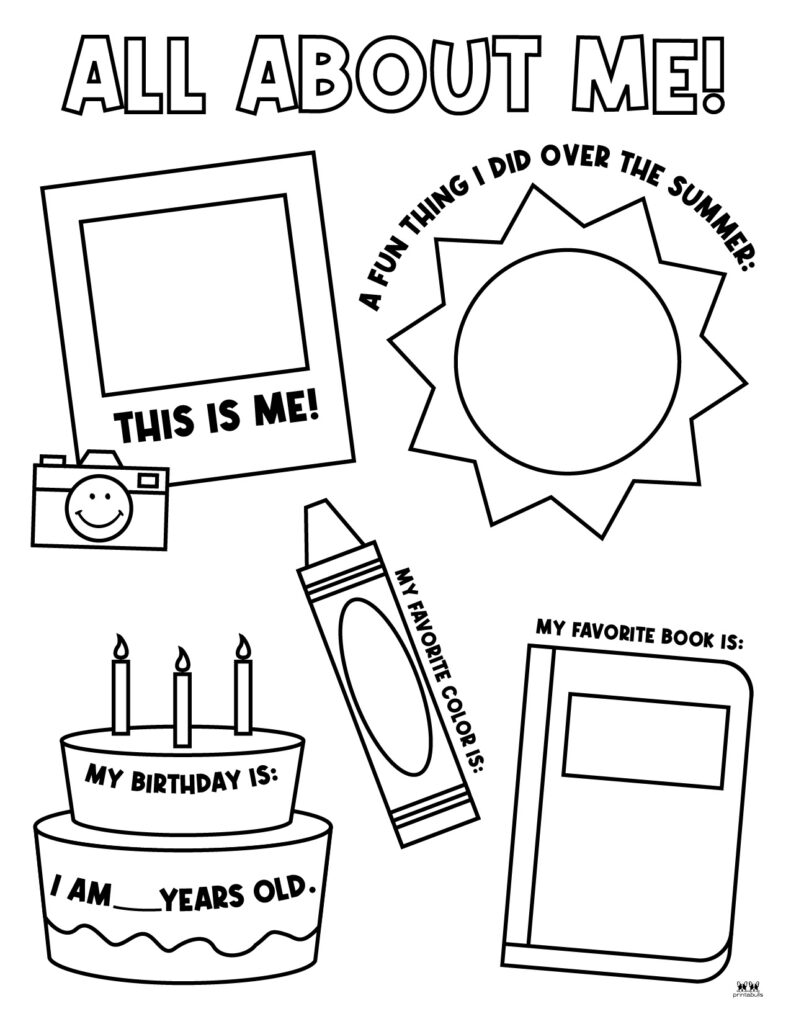 kindergarten printable worksheets about me