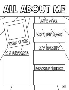 All About Me Printable Worksheets - 50 FREE Printables | Printabulls