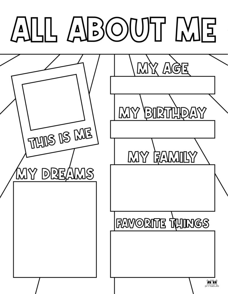 All About Me Printable Worksheet