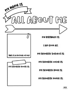 All About Me Printable Worksheets - 50 Free Printables 