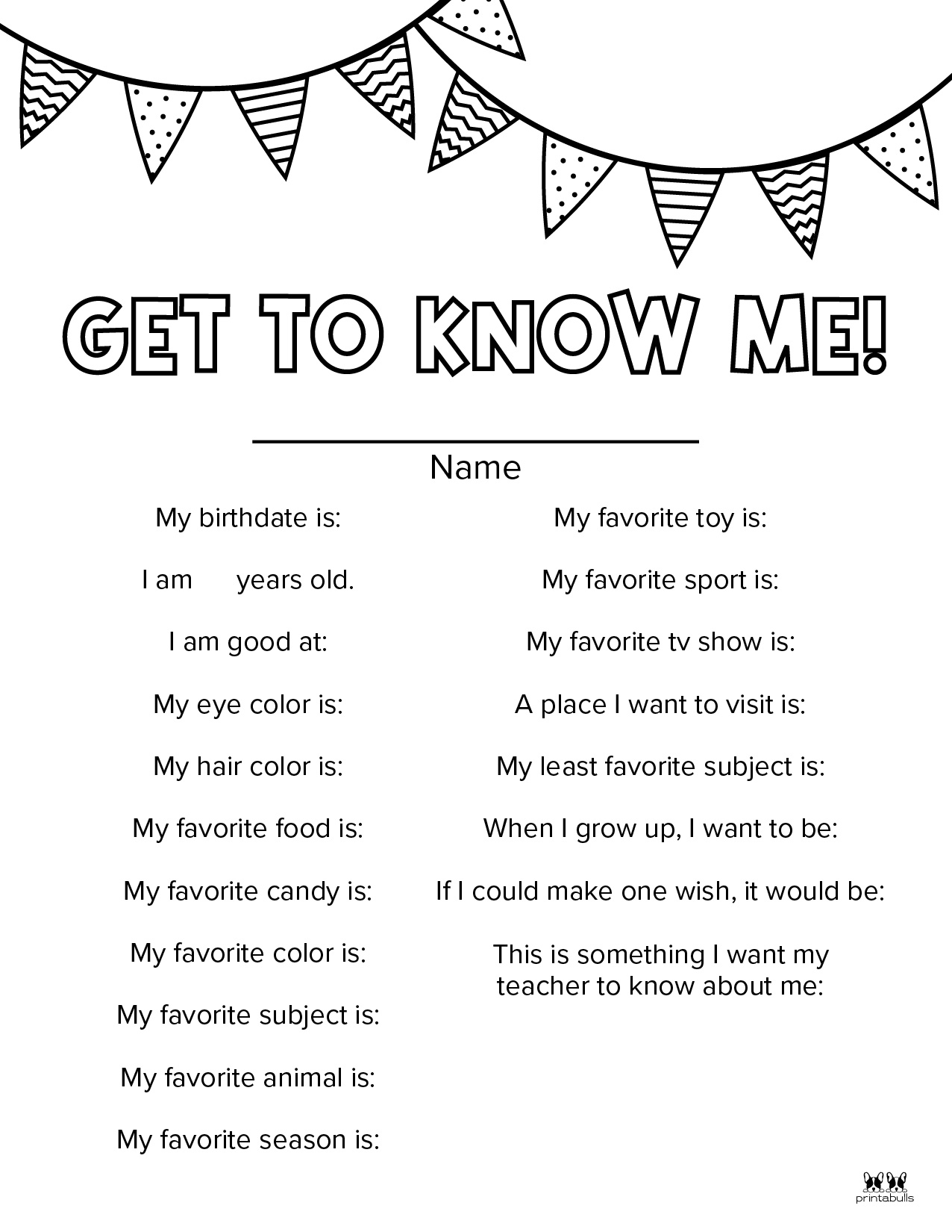 All About Me Printable Worksheets - 50 FREE Printables | Printabulls