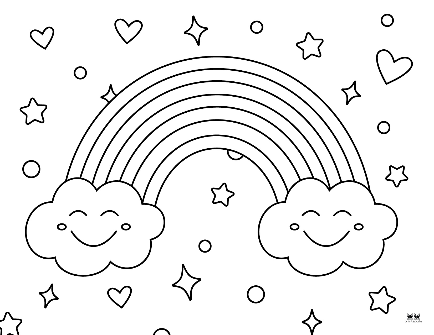 Rainbow Coloring Pages - rainbow and clouds coloring page free ...