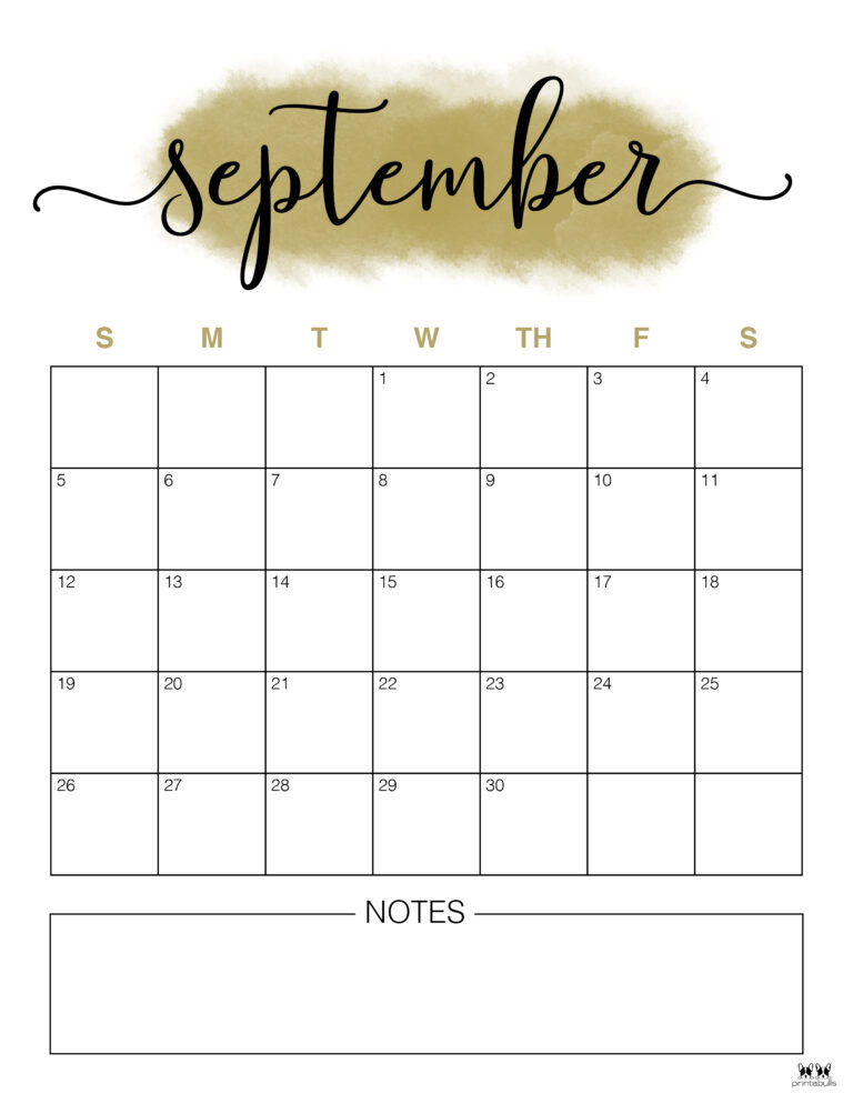 September 2021 Calendars - 15 Free Printables | Printabulls