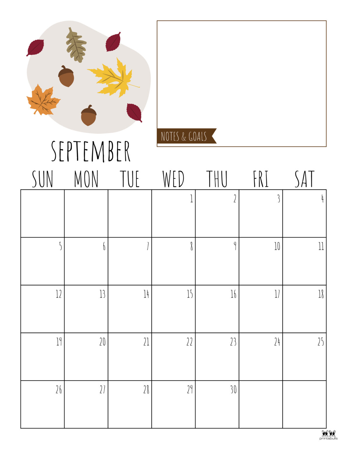 September 2021 Calendars - 15 Free Printables | Printabulls
