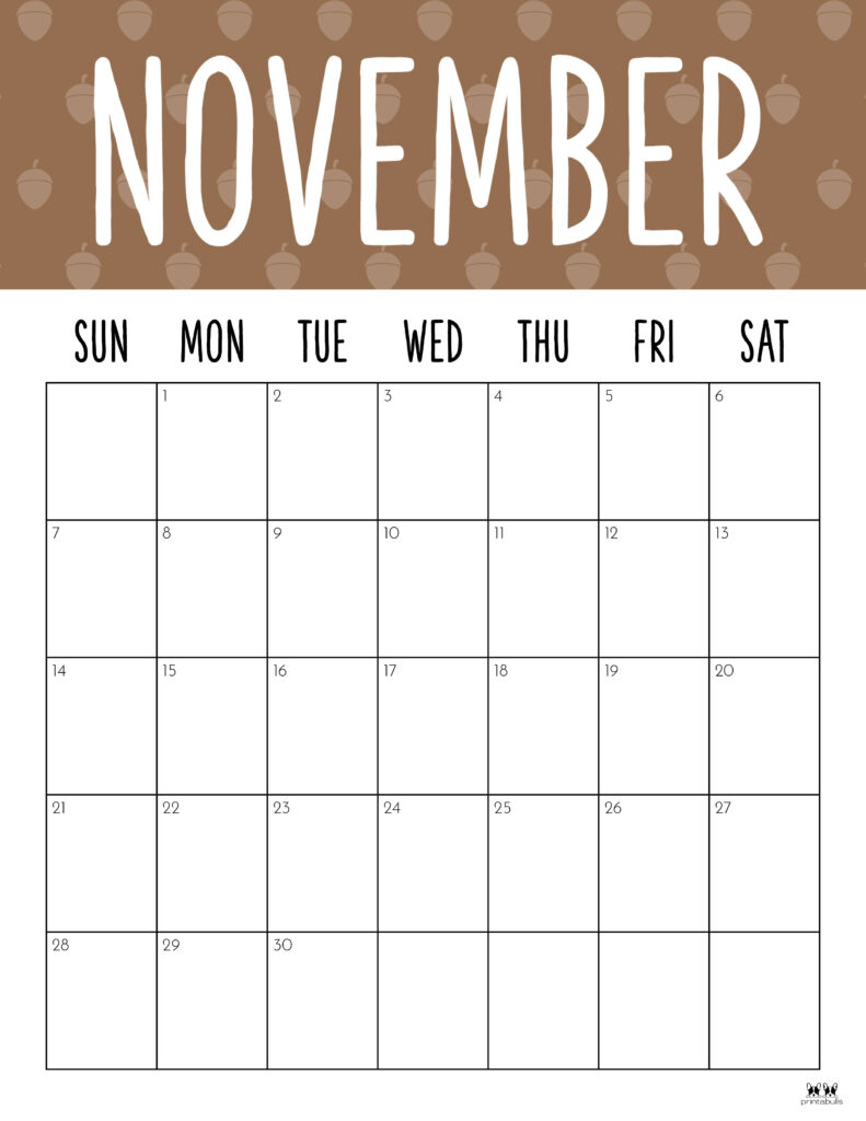 Printable November 2021 Calendar-Style 9