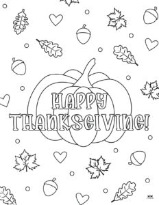 Happy Thanksgiving Coloring Pages - 20 FREE Printables | Printabulls