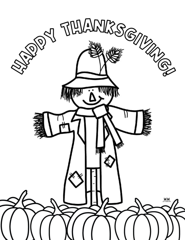 Happy Thanksgiving Coloring Pages - 20 FREE Printables | Printabulls