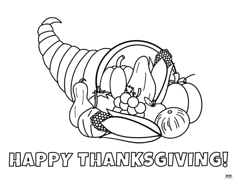 Happy Thanksgiving Coloring Pages - 20 FREE Printables | Printabulls