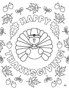 Happy Thanksgiving Coloring Pages - 20 FREE Printables | Printabulls