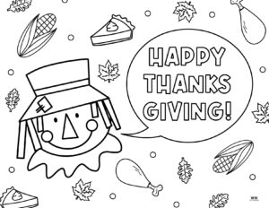 Happy Thanksgiving Coloring Pages - 20 FREE Printables | Printabulls