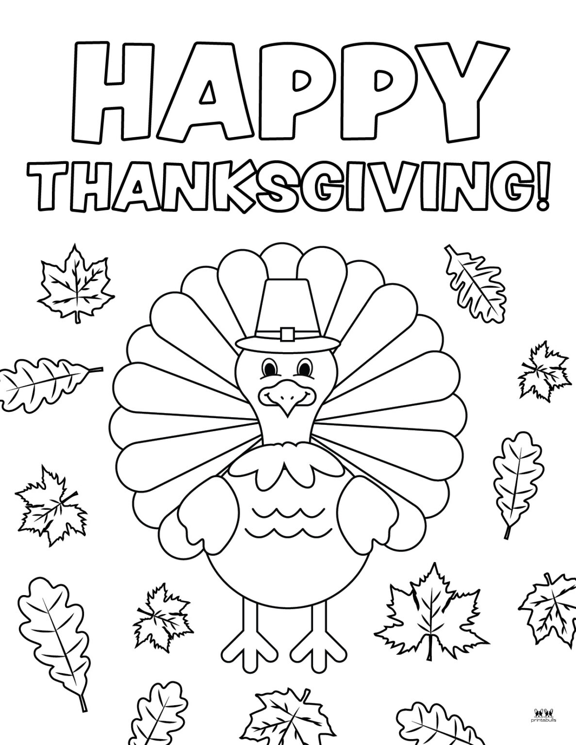 Happy Thanksgiving Coloring Pages - 20 FREE Printables | Printabulls