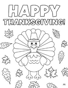 Happy Thanksgiving Coloring Pages - 20 FREE Printables | Printabulls