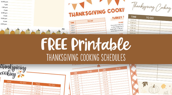 Thanksgiving Cooking Schedules - FREE Printables | Printabulls