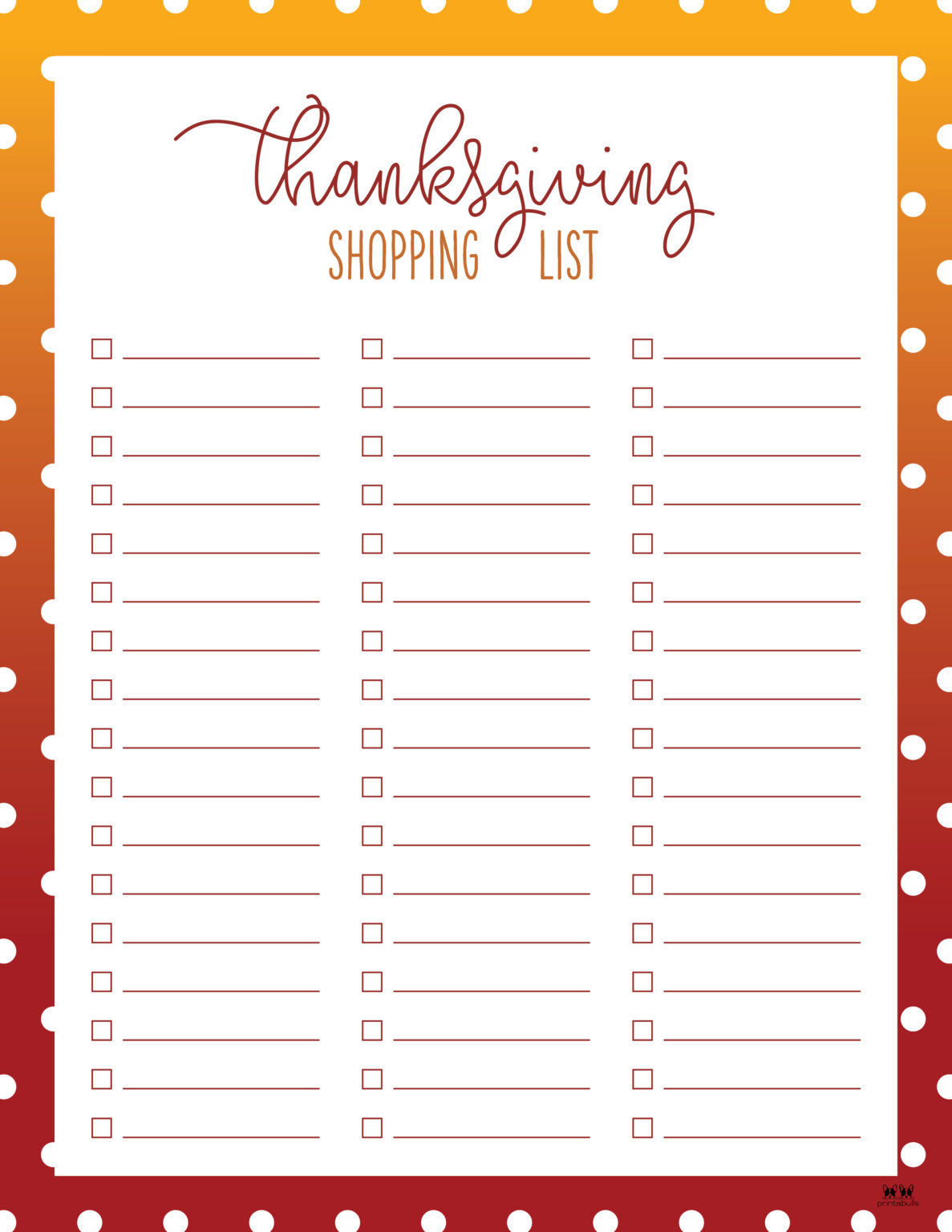 Thanksgiving Shopping Lists Checklists 30 FREE Printables Printabulls