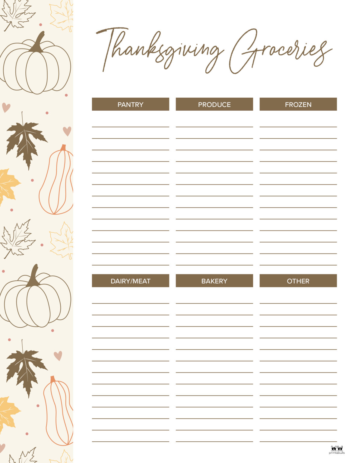 Thanksgiving Shopping Lists & Checklists - 30 Free Printables 