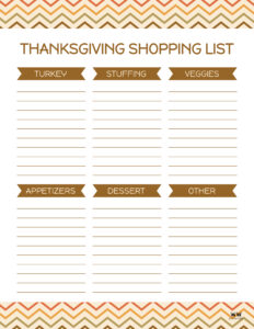 Thanksgiving Shopping Lists & Checklists - 30 FREE Printables | Printabulls