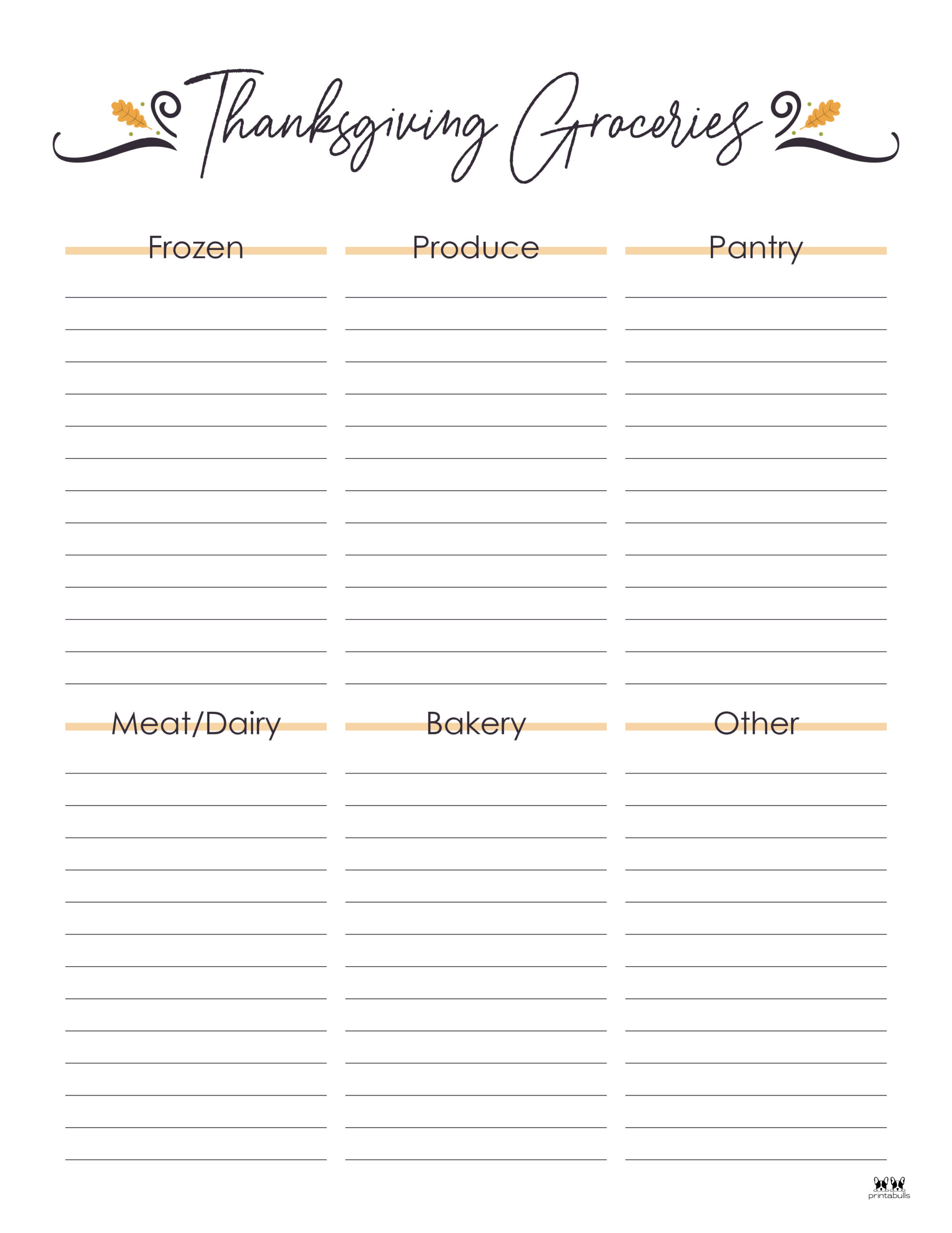 Thanksgiving Shopping Lists Checklists 30 FREE Printables Printabulls