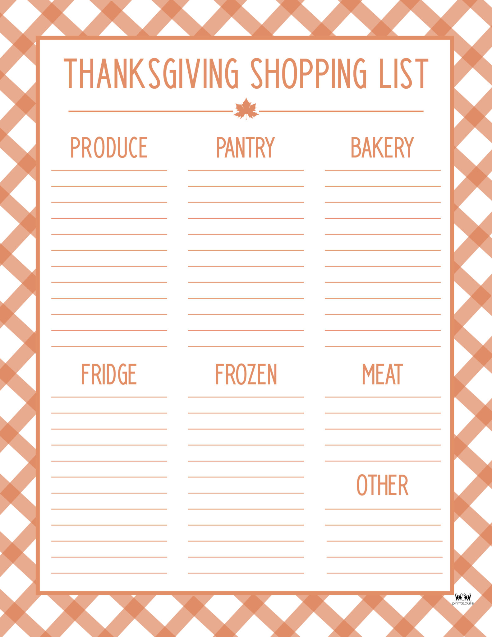 Thanksgiving Shopping Lists & Checklists - 30 FREE Printables | Printabulls