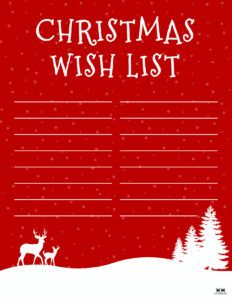 Printable Christmas Lists - 25 FREE Printables | Printabulls