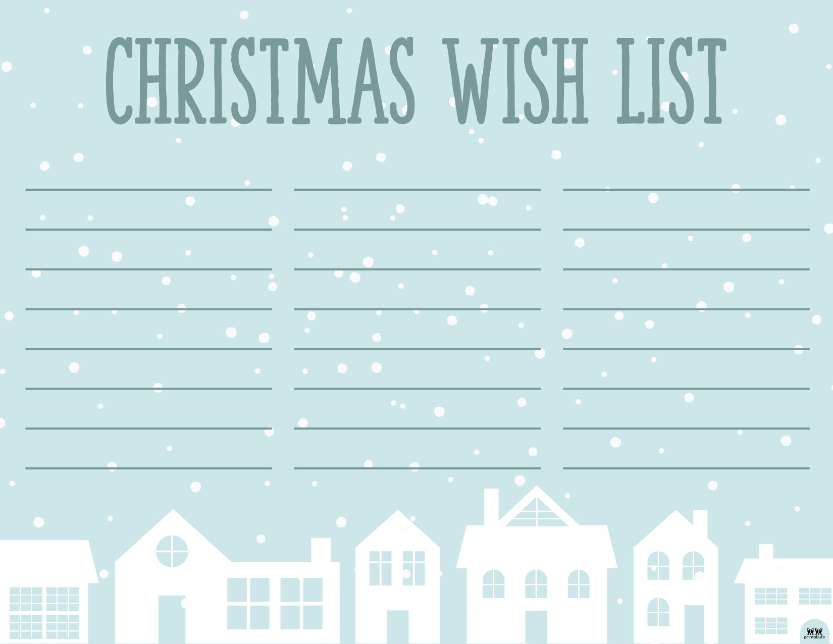 Christmas list template printable