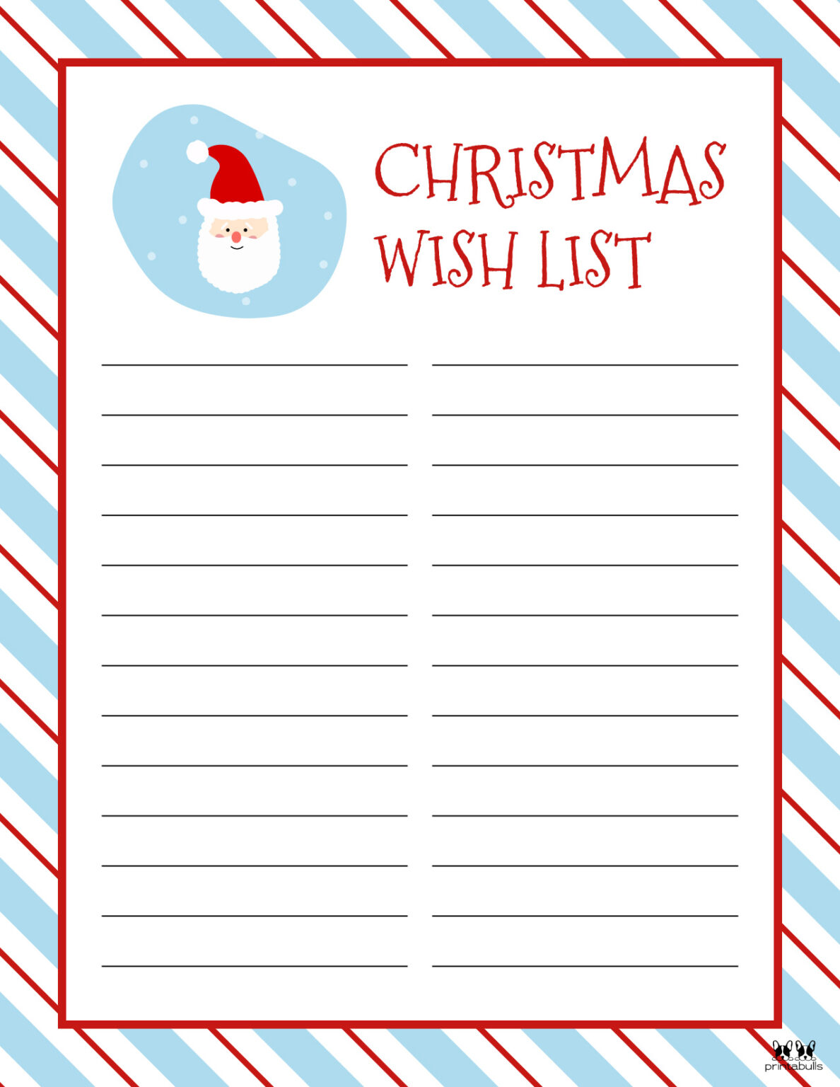 Printable Christmas Lists - 25 FREE Printables | Printabulls