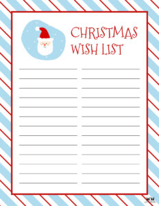 Printable Christmas Lists - 25 FREE Printables | Printabulls