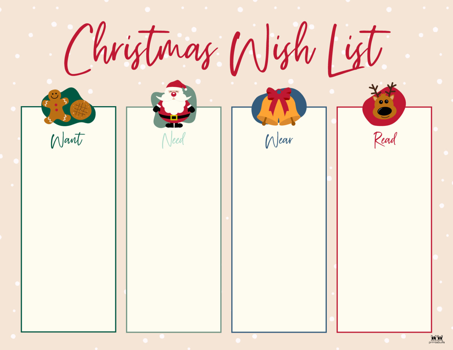 Printable Christmas Lists - 25 FREE Printables | Printabulls