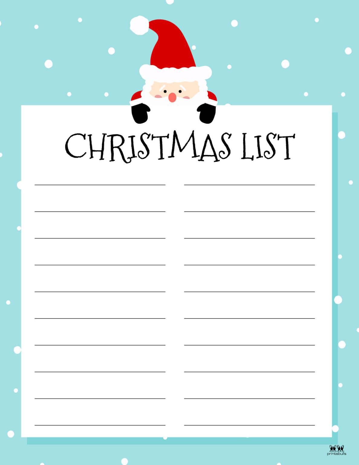 Printable Christmas Lists - 25 FREE Printables | Printabulls