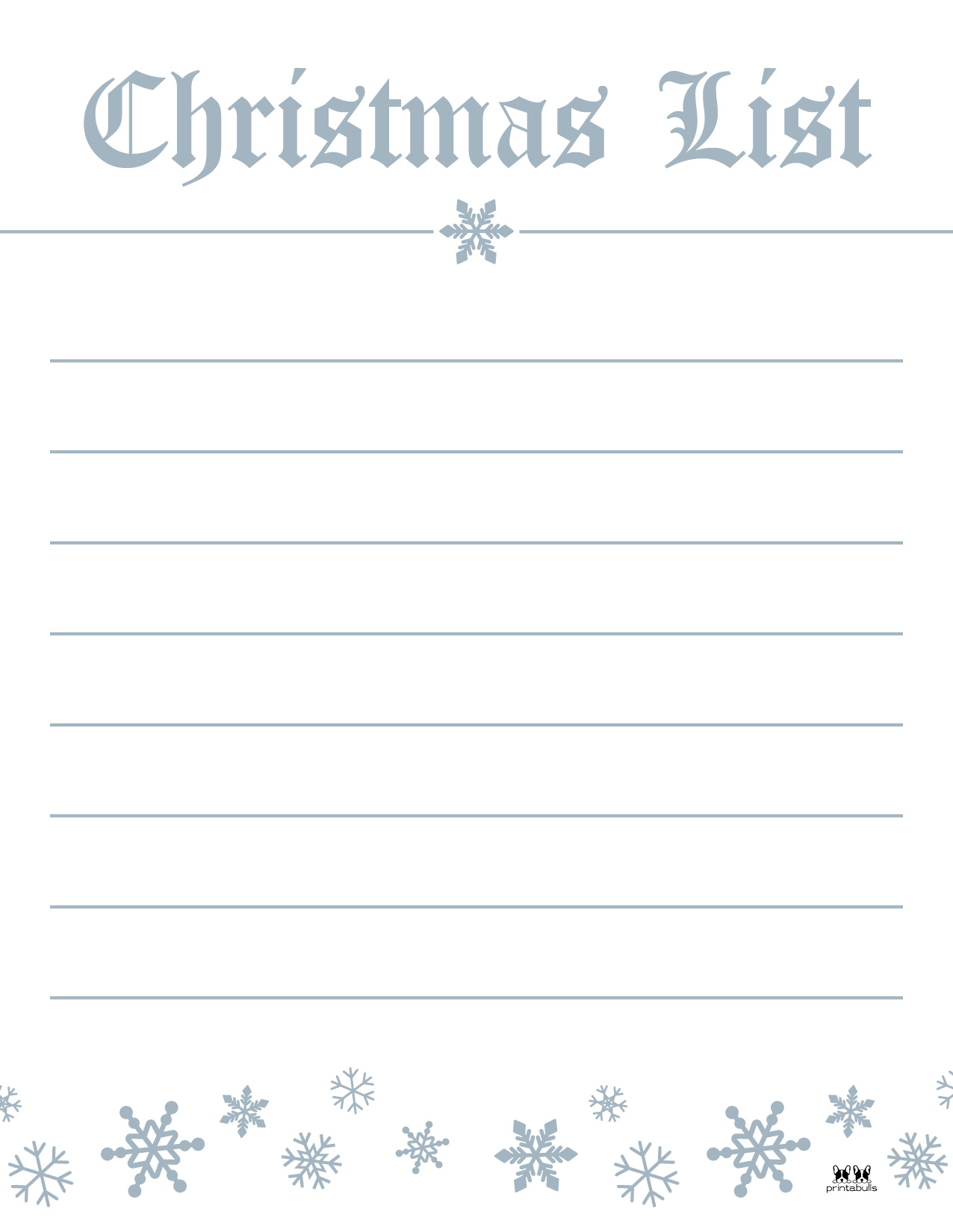 Printable Christmas Lists 25 FREE Printables Printabulls