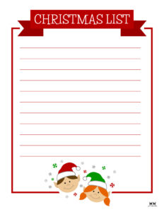 Printable Christmas Lists - 25 FREE Printables | Printabulls