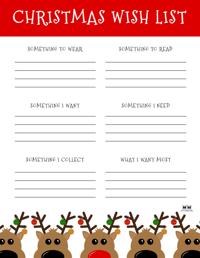 Printable Christmas Lists - 25 FREE Printables | Printabulls