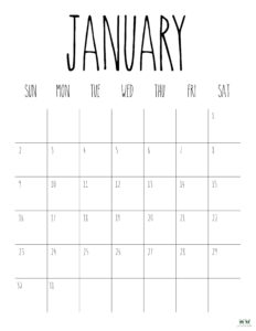 January 2022 Calendars - 15 FREE Printables | Printabulls